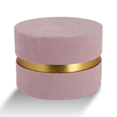 SCATOLA TONDA D13 H9 CIPRIA VELLUTO MARTELLATO